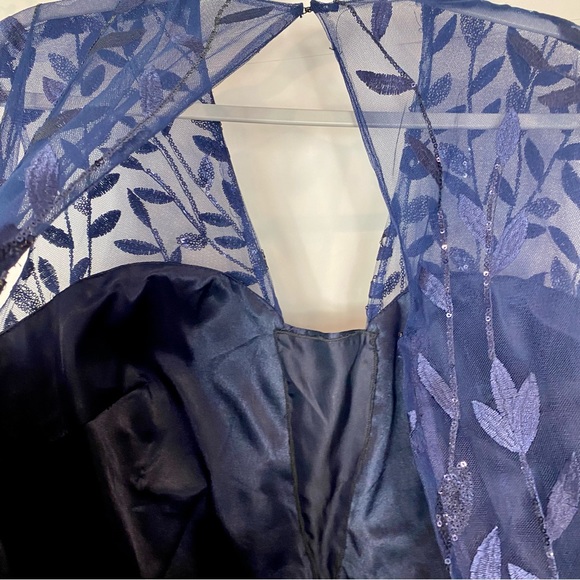 Jovani JVN Womens Dress 22 Formal Blue Sequin Sparkly Tutu tulle Mini Gown - Picture 8 of 14